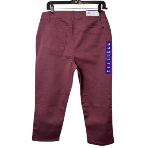 Up! cropped skinny pants maroon women’s size 14 NWT - Picture 4 of 7